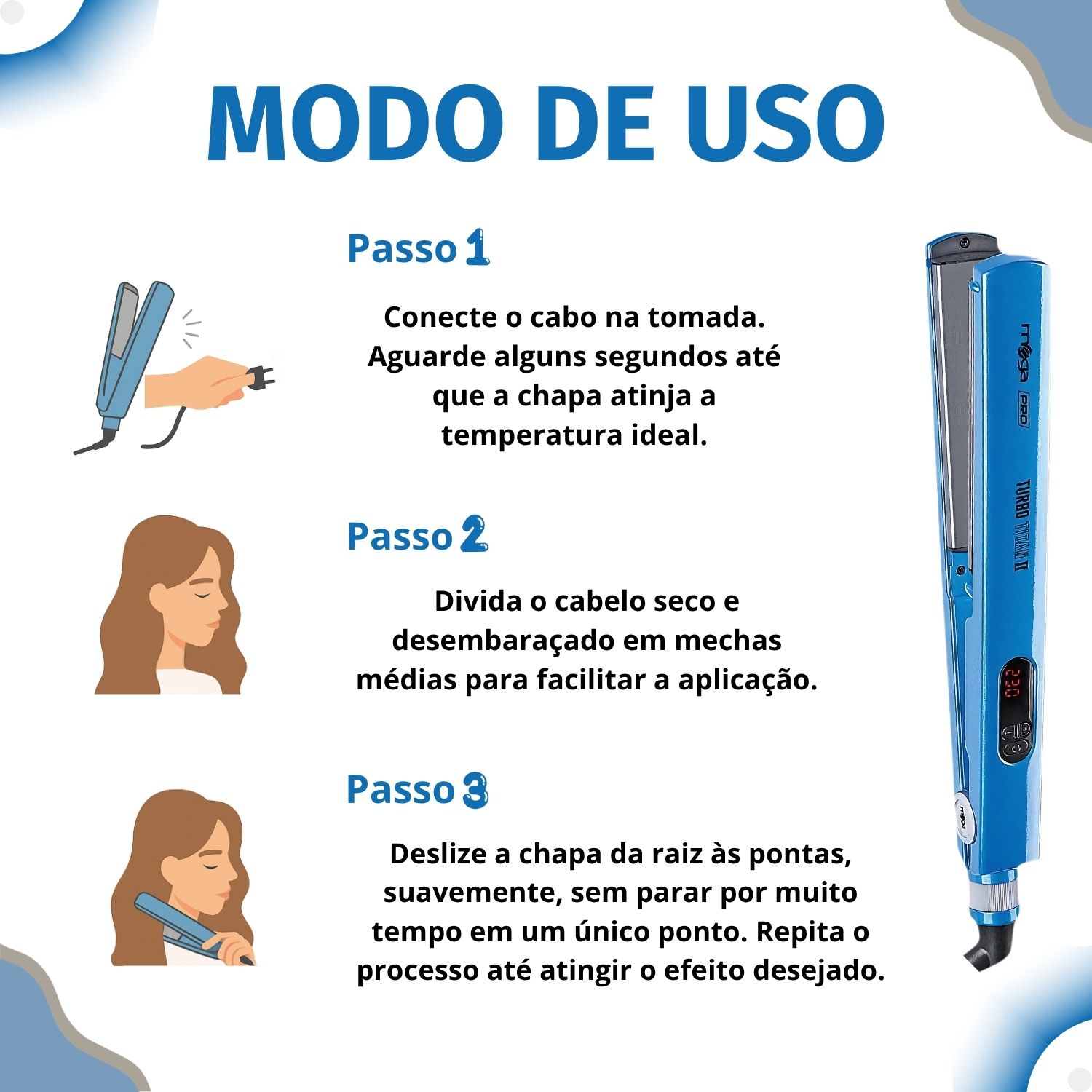 Chapa Mega Pro Turbo Titan II Bivolt 230°C - Teruya - Cosméticos e
