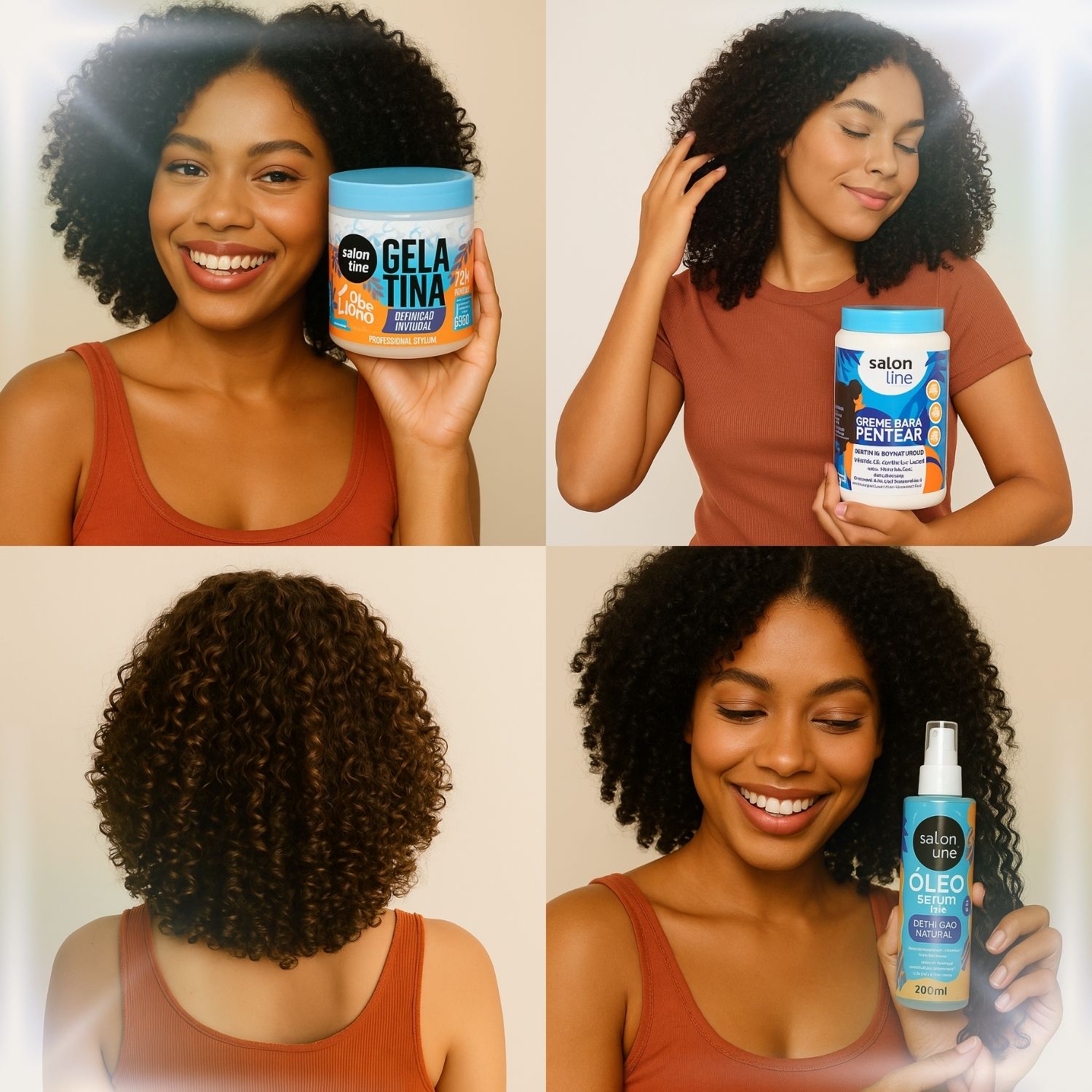 Kit Salon Line Definição Natural: Gelatina #todecacho 550g, Óleo