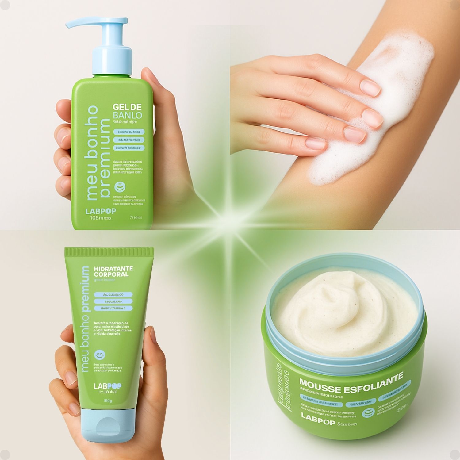 Kit LabPop by Labotrat Green Breeze: Gel de Banho, Mousse