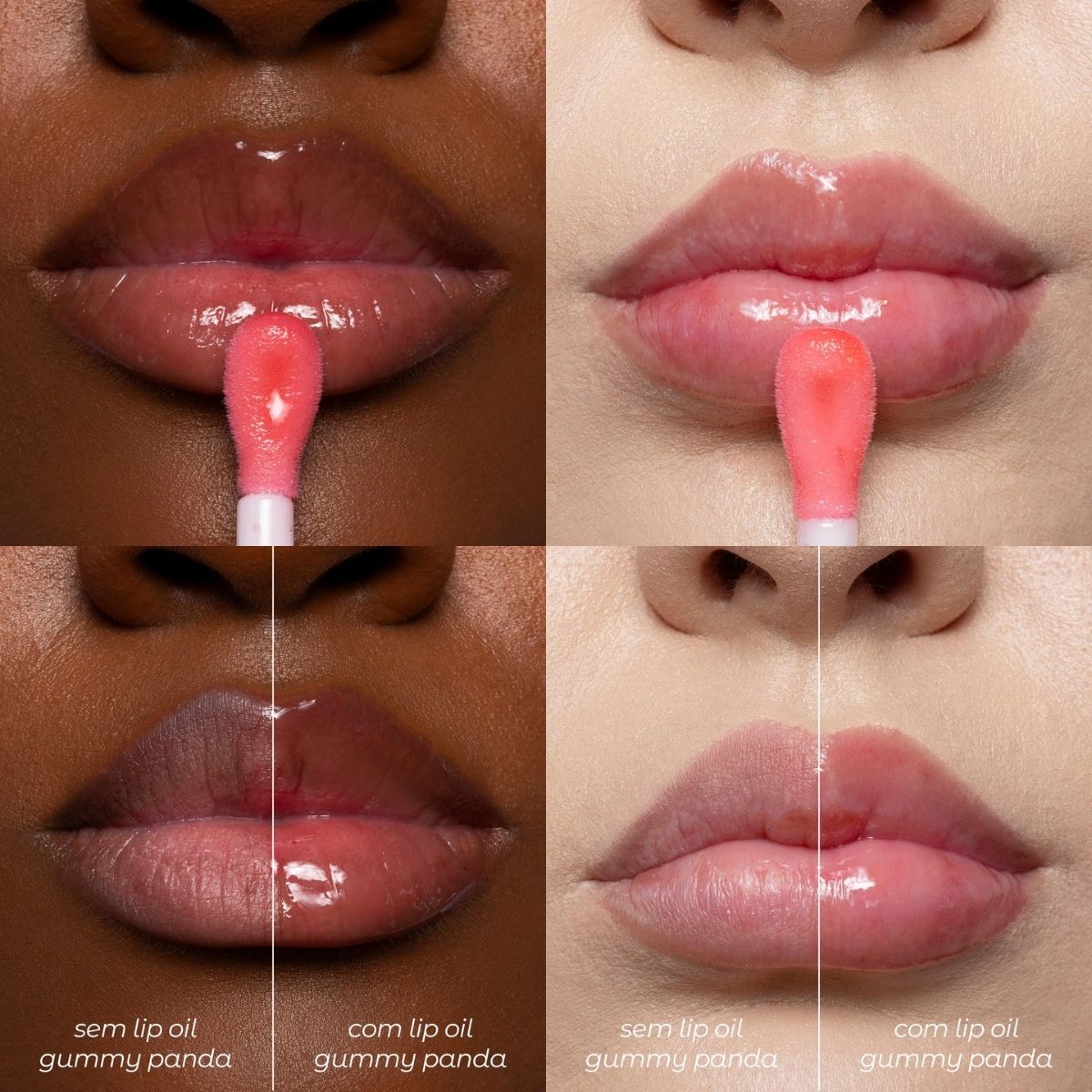 Lip Oil Vizzela Strawberry Jelly Com Chaveiro Gummy Panda - Teruya