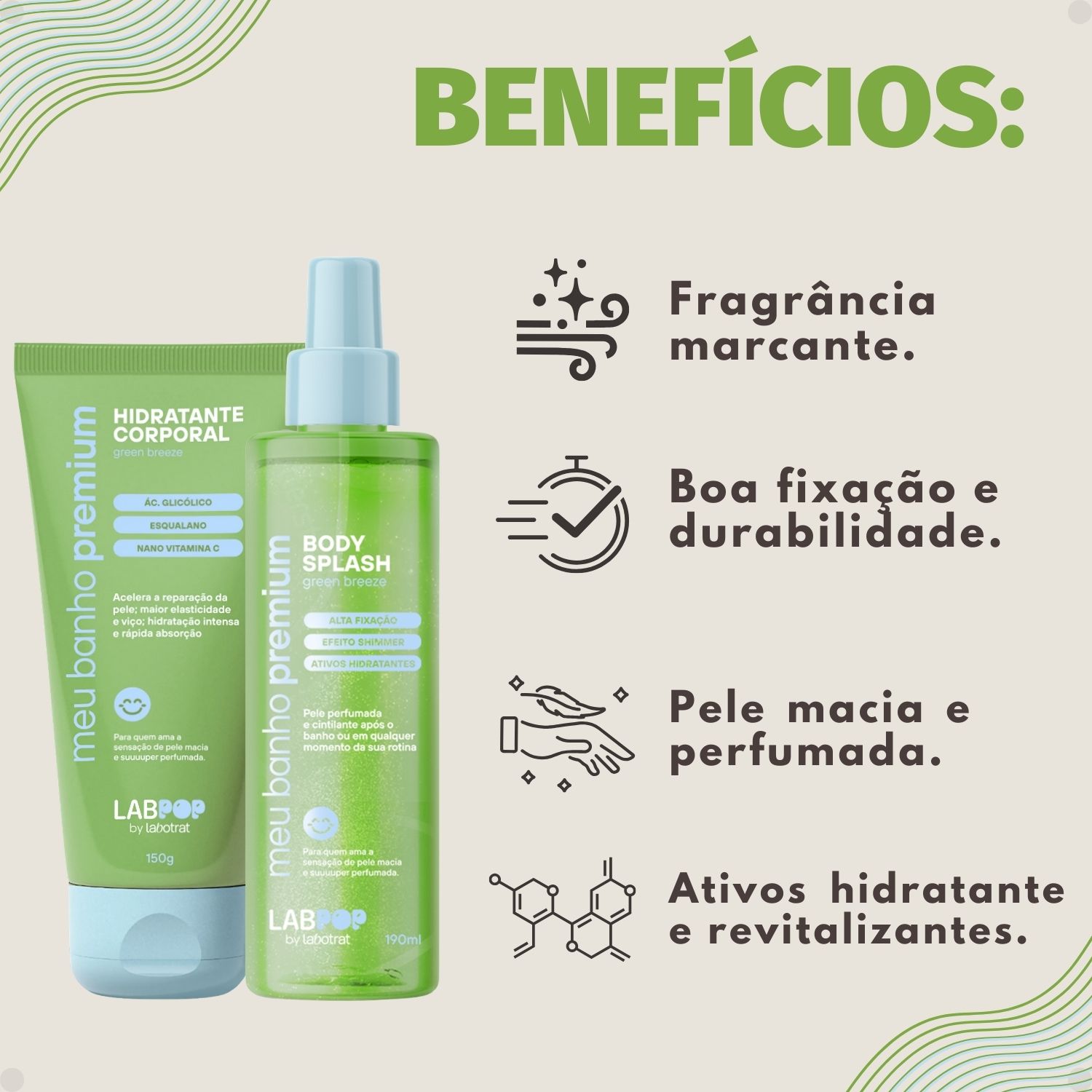 Kit LabPop by Labotrat Green Breeze: Hidratante Corporal e Body