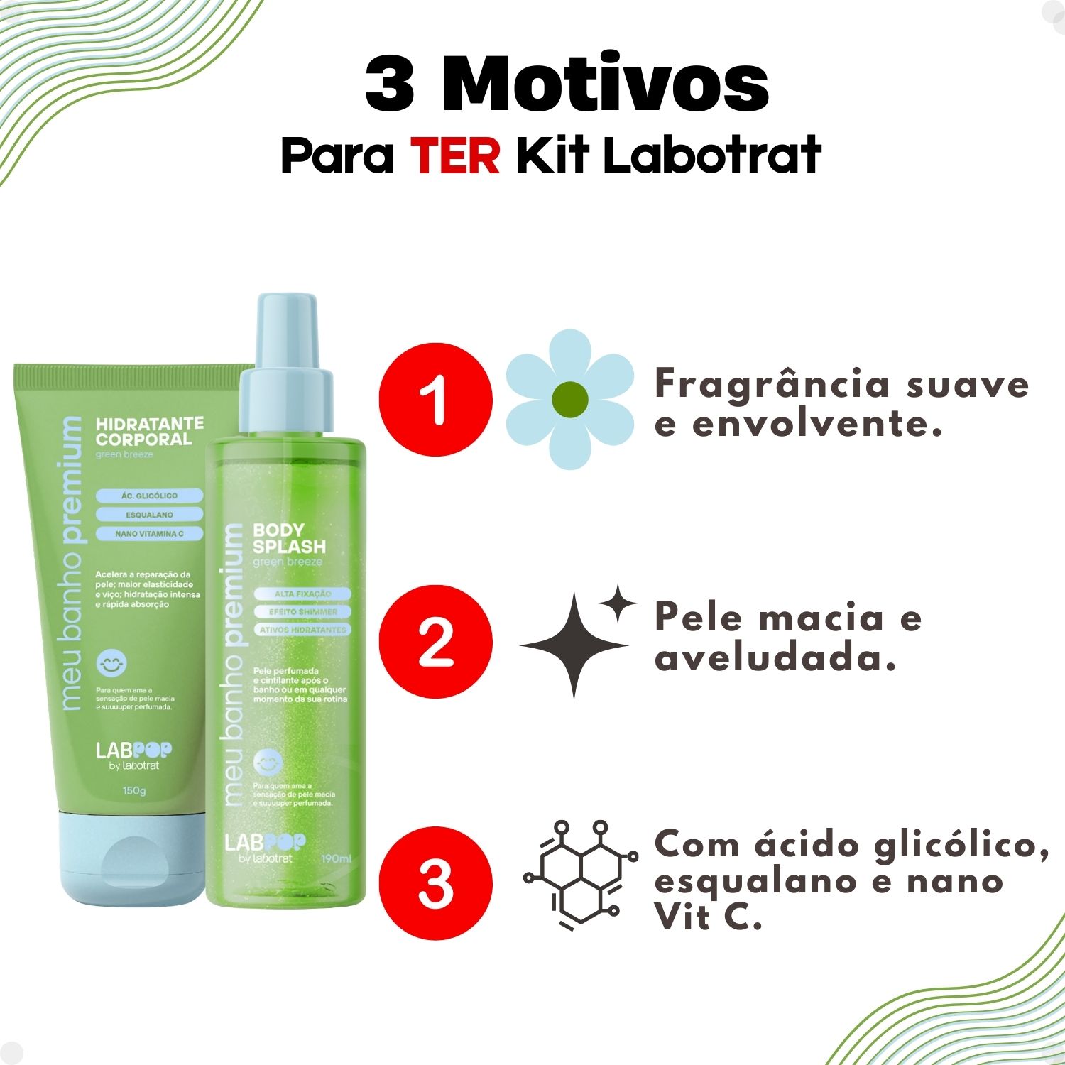 Kit LabPop by Labotrat Green Breeze: Hidratante Corporal e Body