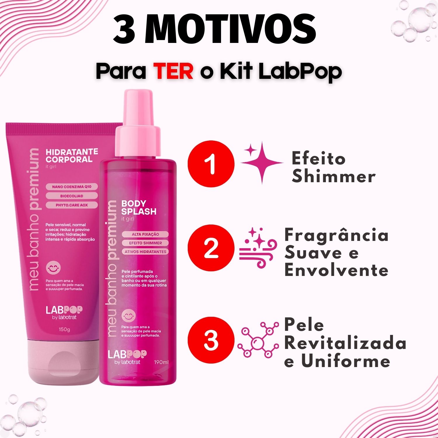 Kit LabPop by Labotrat It Girl: Hidratante Corporal e Body Splash
