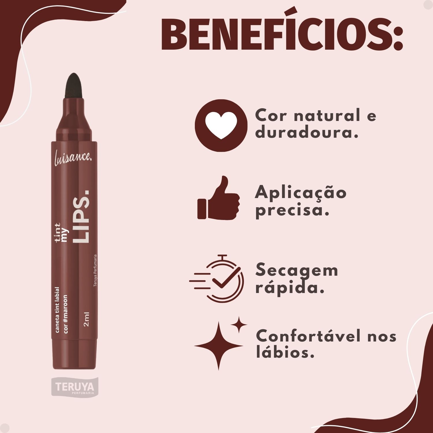 Caneta Tint Labíal Luisance My Lips: Maroon L17011 - Teruya
