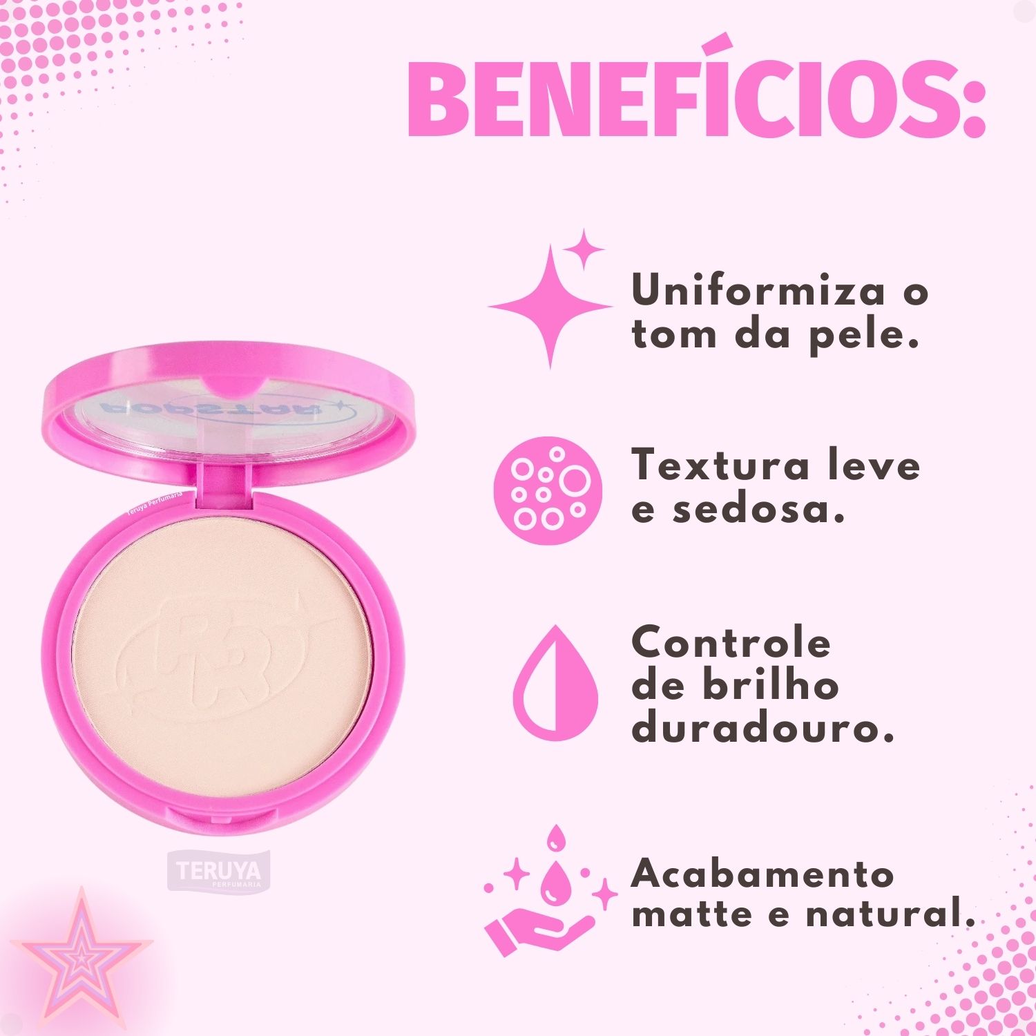 Pó Compacto Ruby Rose P10 Matte | Pele Uniforme e Sem Brilho