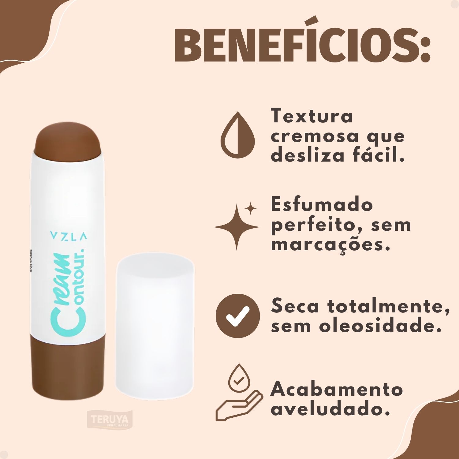 Contorno Em Stick Vizzela Cream Contour Cor 03 - Teruya
