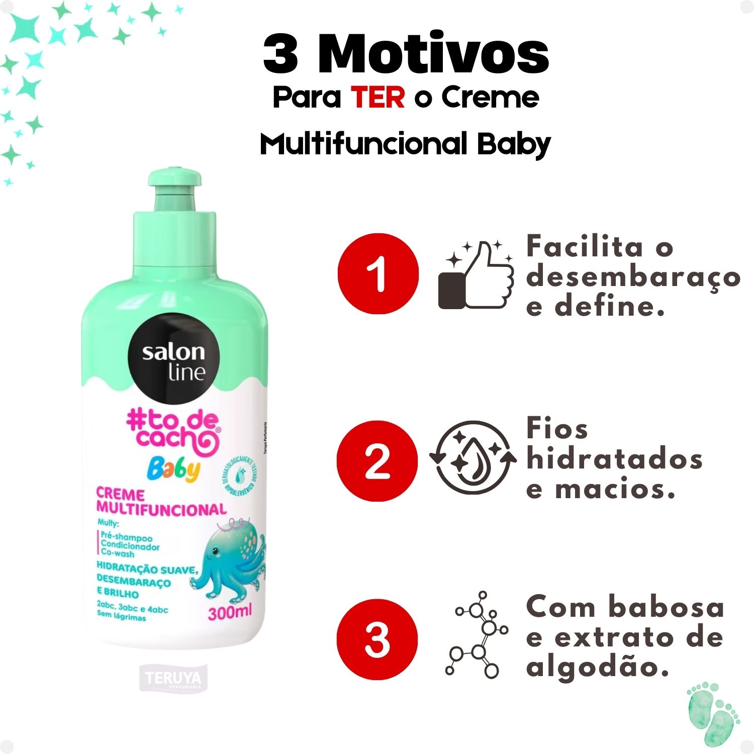 Kit Salon Line Baby #todecachinho: 3 Creme Multifuncional 300ml