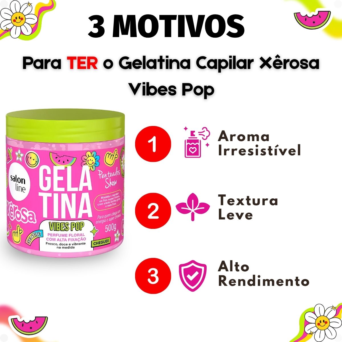 Gelatina Capilar Salon Line Xêrosa Vibes Pop 500g - Teruya