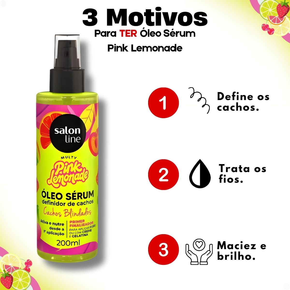 Óleo Sérum Capilar Salon Line Multy Pink Lemonade Definidor De
