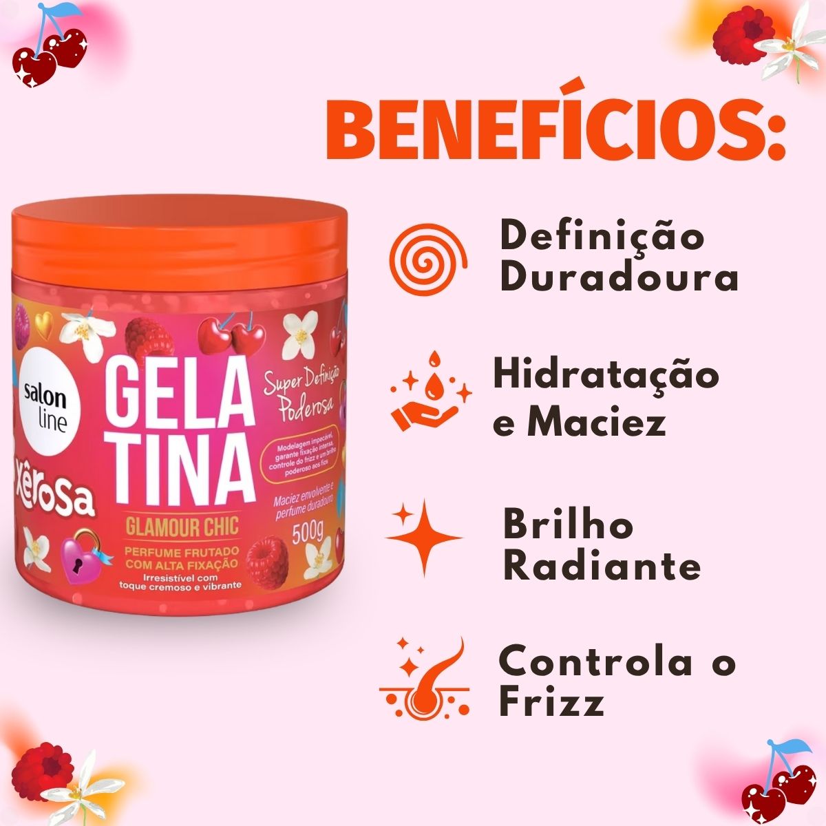 Gelatina Capilar Salon Line Xêrosa Glamour Chic Super Definição