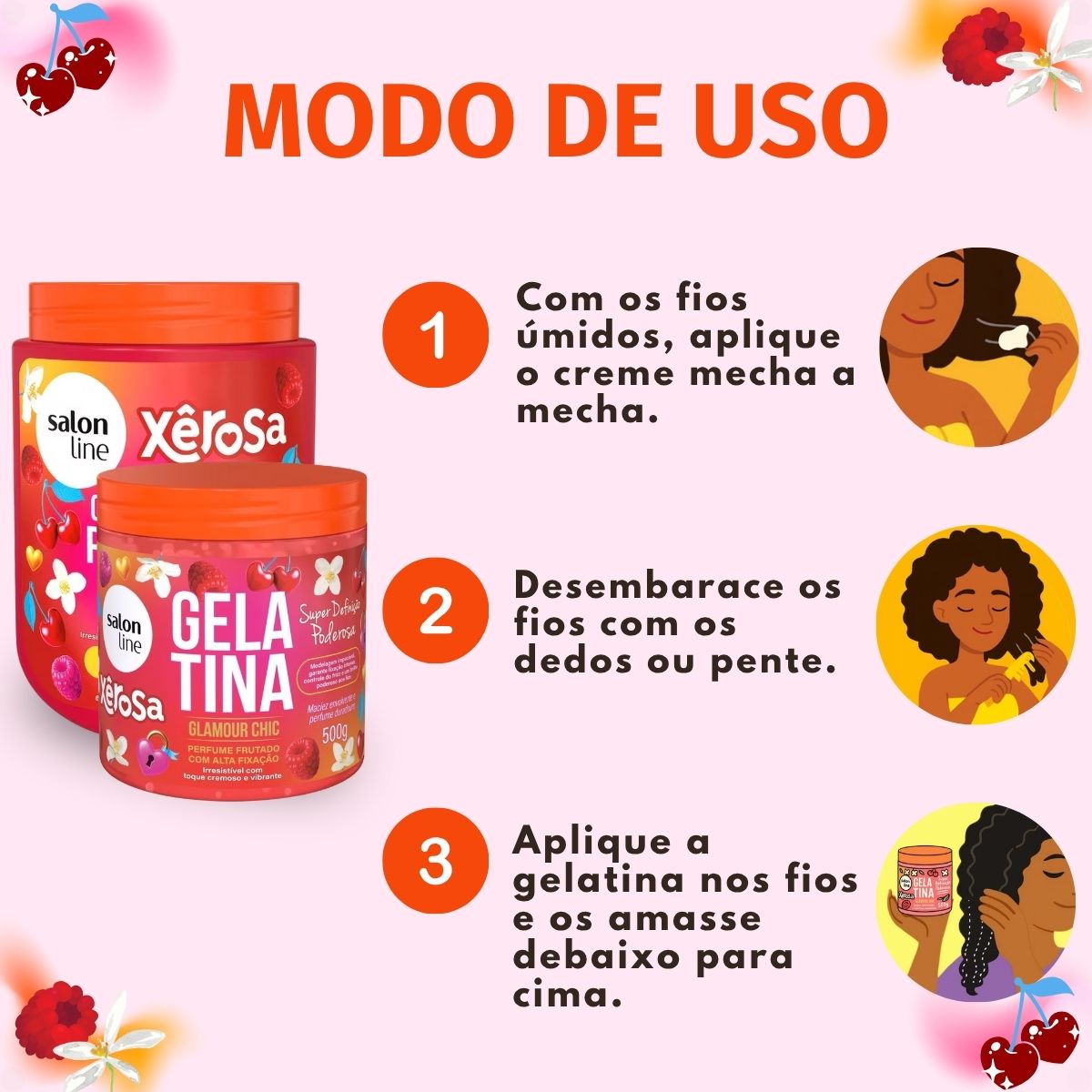 Kit Salon Line Glamour Chic: Creme Para Pentear 800g e Gelatina