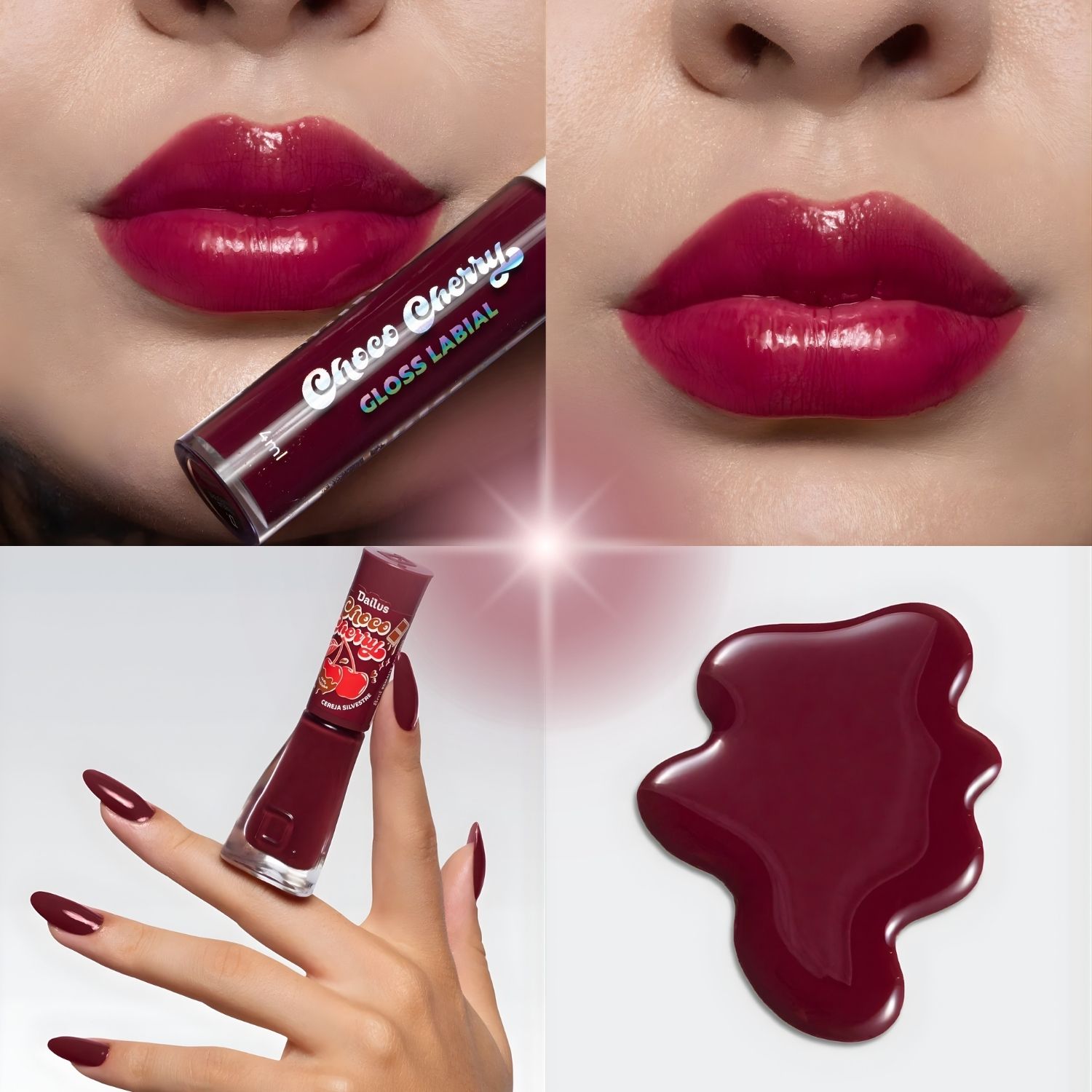 Kit Dailus Choco Cherry Cereja Silvestre: Gloss Labial 4ml e