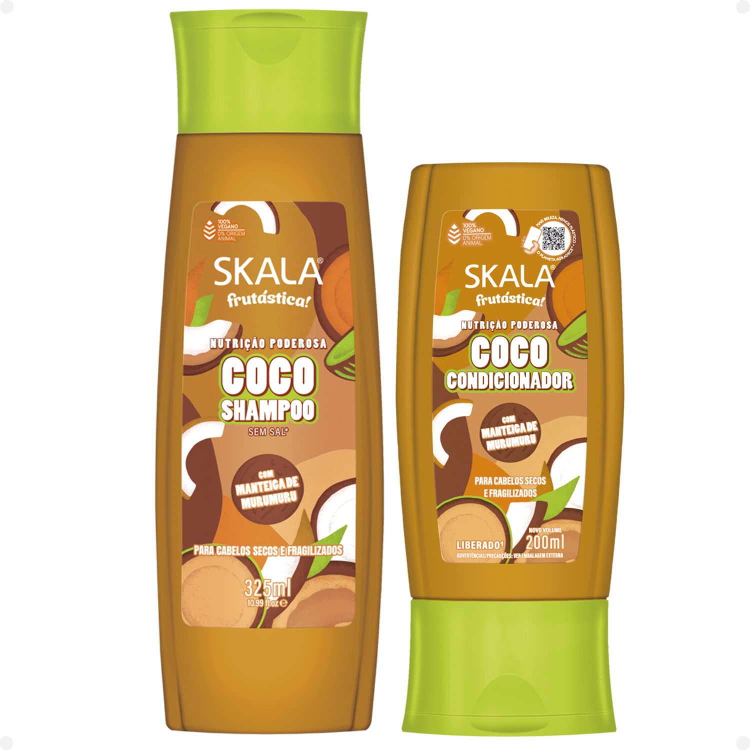 Kit Skala Frutástica Coco: Shampoo 325ml e Condicionador 200ml