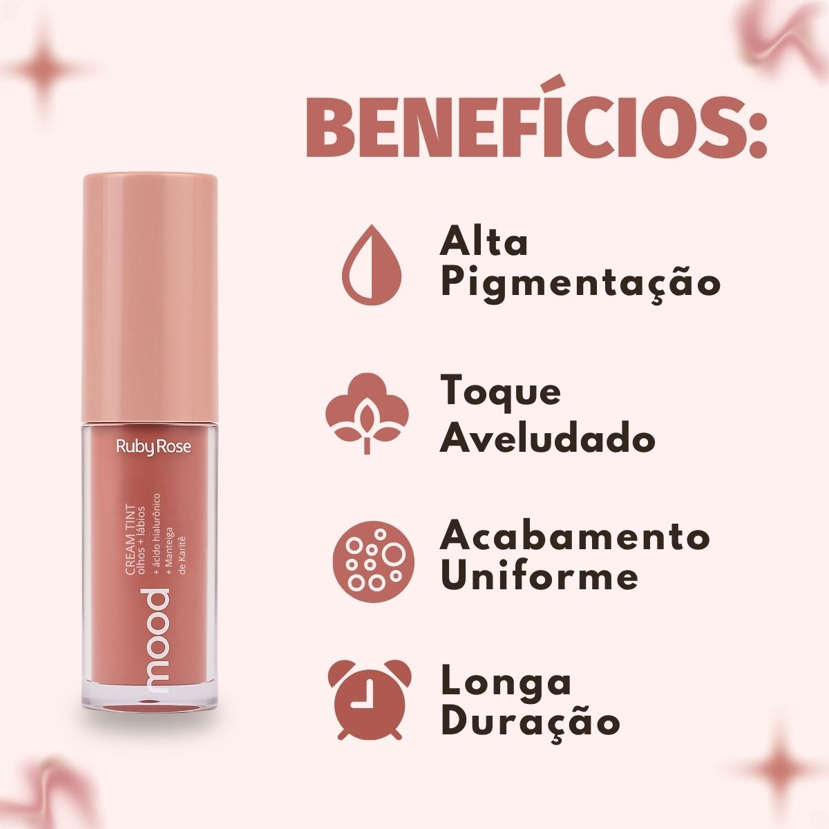 Cream Tint Olhos e Lábios Ruby Rose Mood Peach C30 Hb-575-2