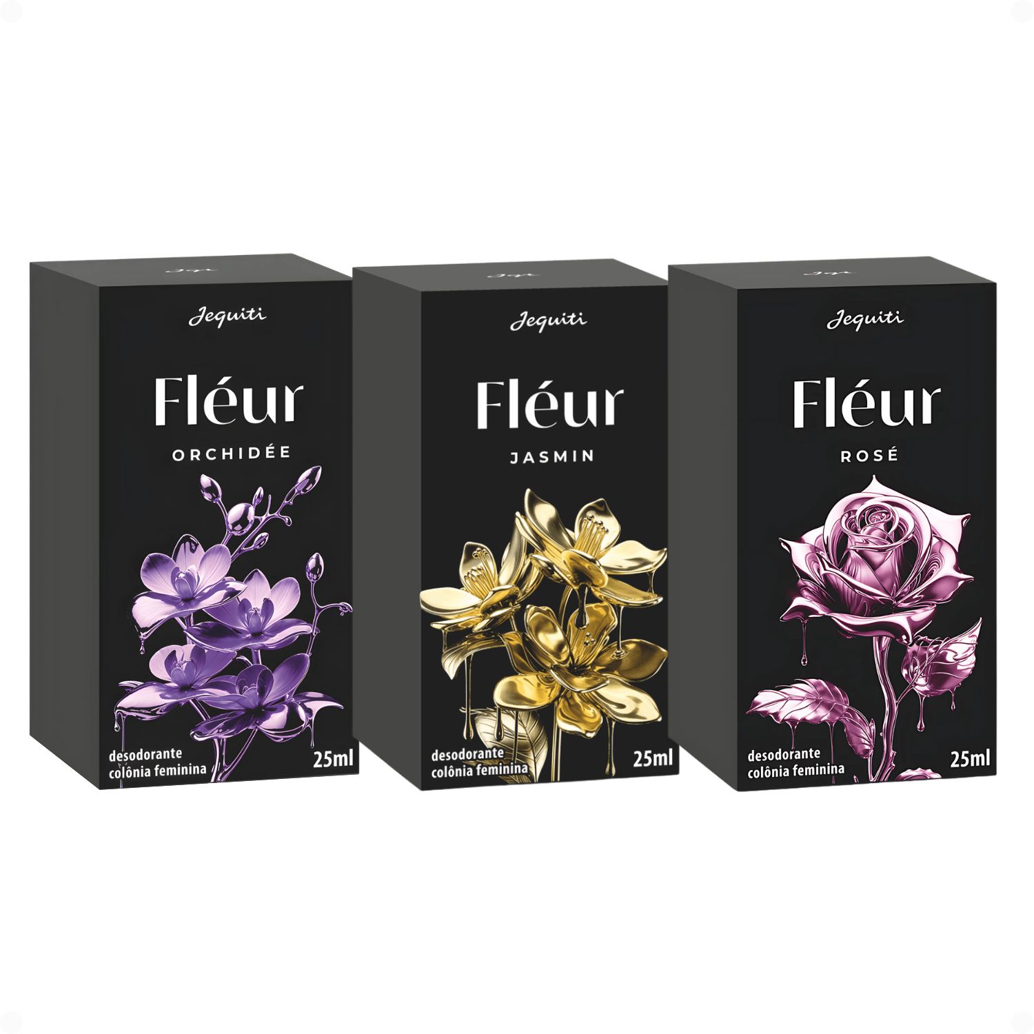 Kit Presente Jequiti Colônia Feminina Fléur: Orchidée, Jasmin e