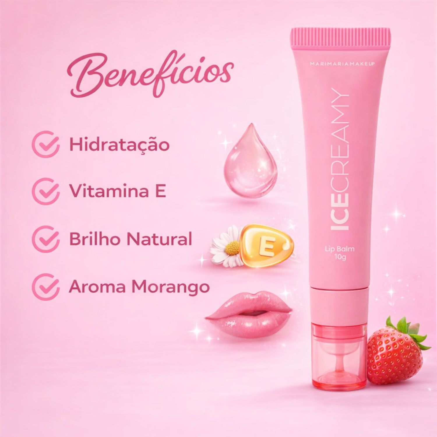 リップケア maria Lip Balm Mari Maria Makeup Ice Creamy Strawberry 10g - Teruya
