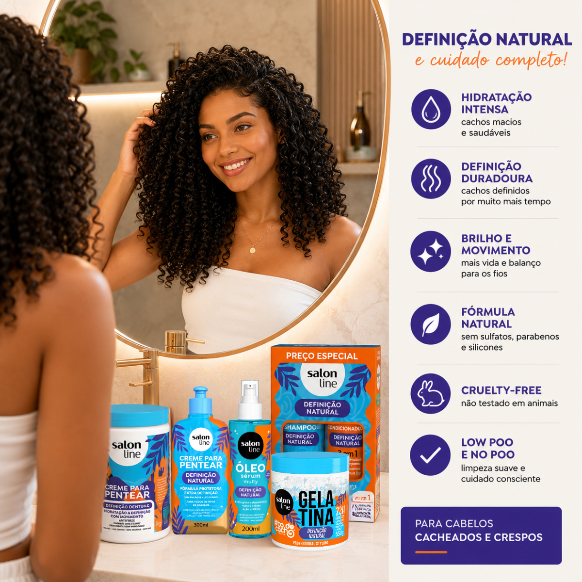 Kit Definição Natural Salon Line Completo Com 6 Unidades - Teruya