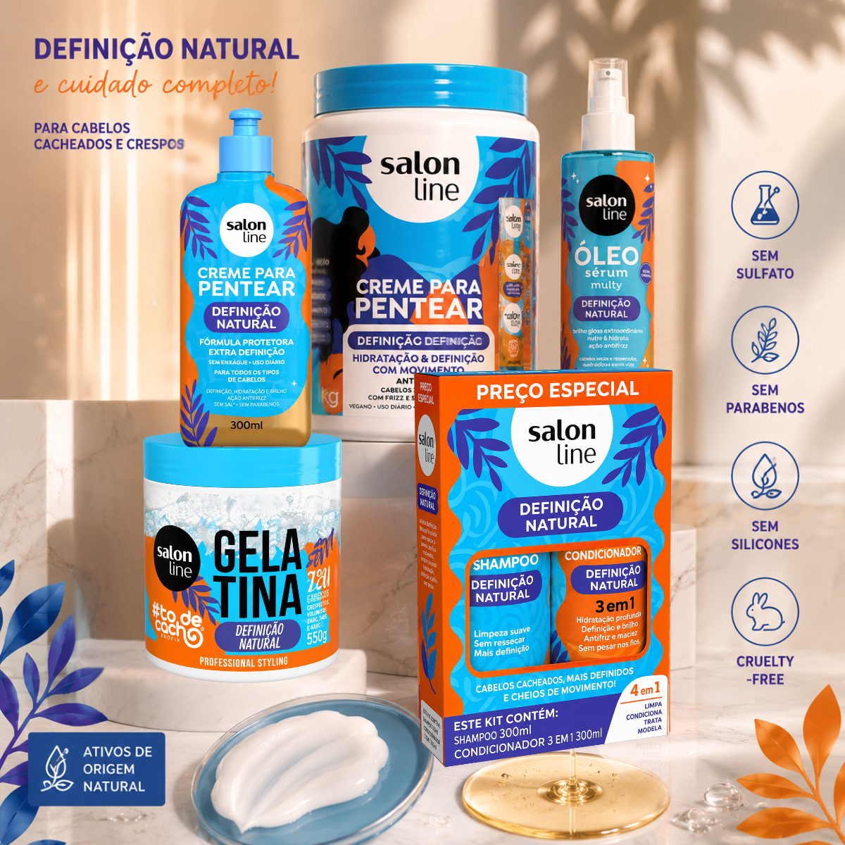 M0120C1 Natura+Salön ドットイー NS-DOTE-01 Kit Definição Natural Salon Line Completo Com 6 Unidades - Teruya