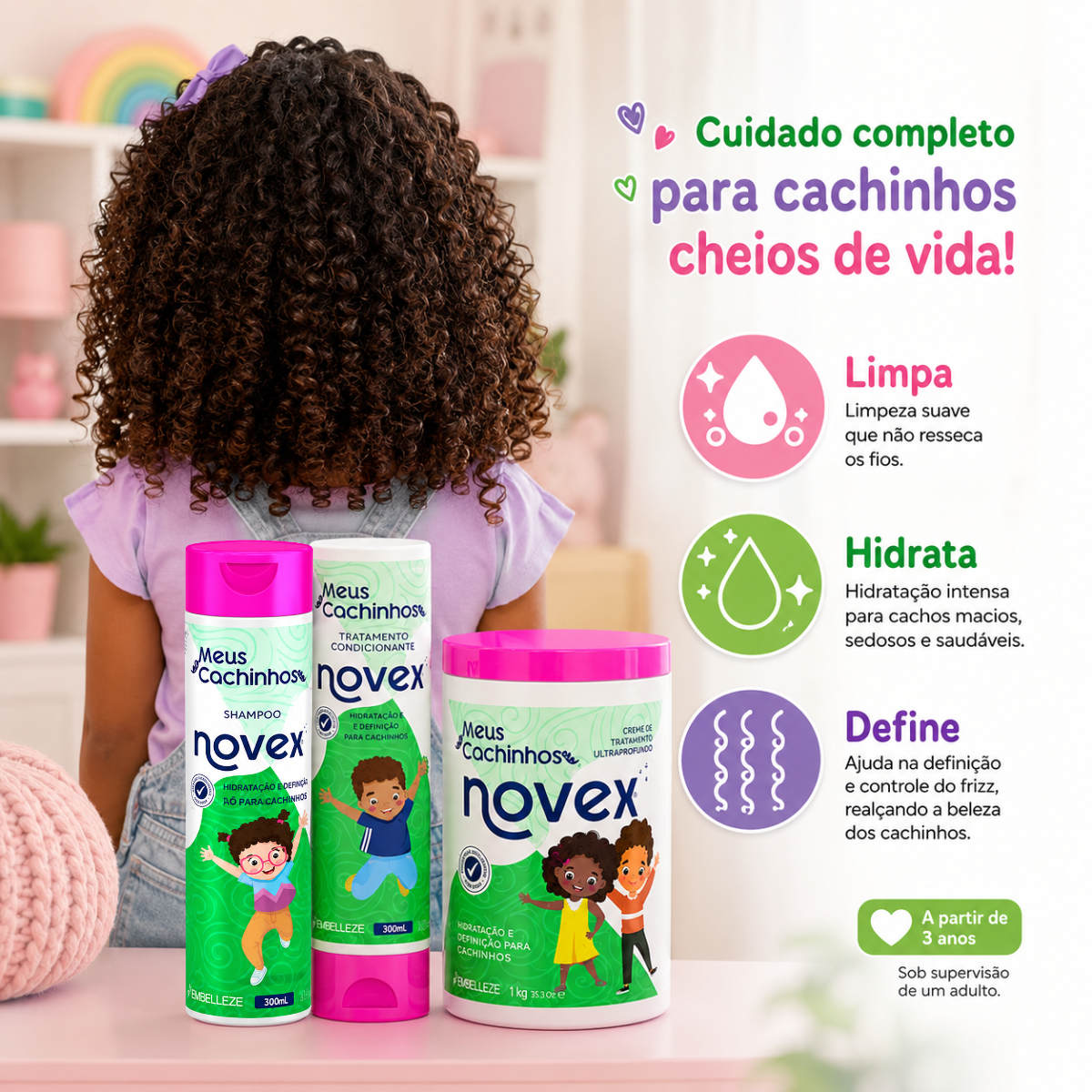 Kit Novex Meus Cachinhos 3abc: Shampoo e Tratamento Condicionante