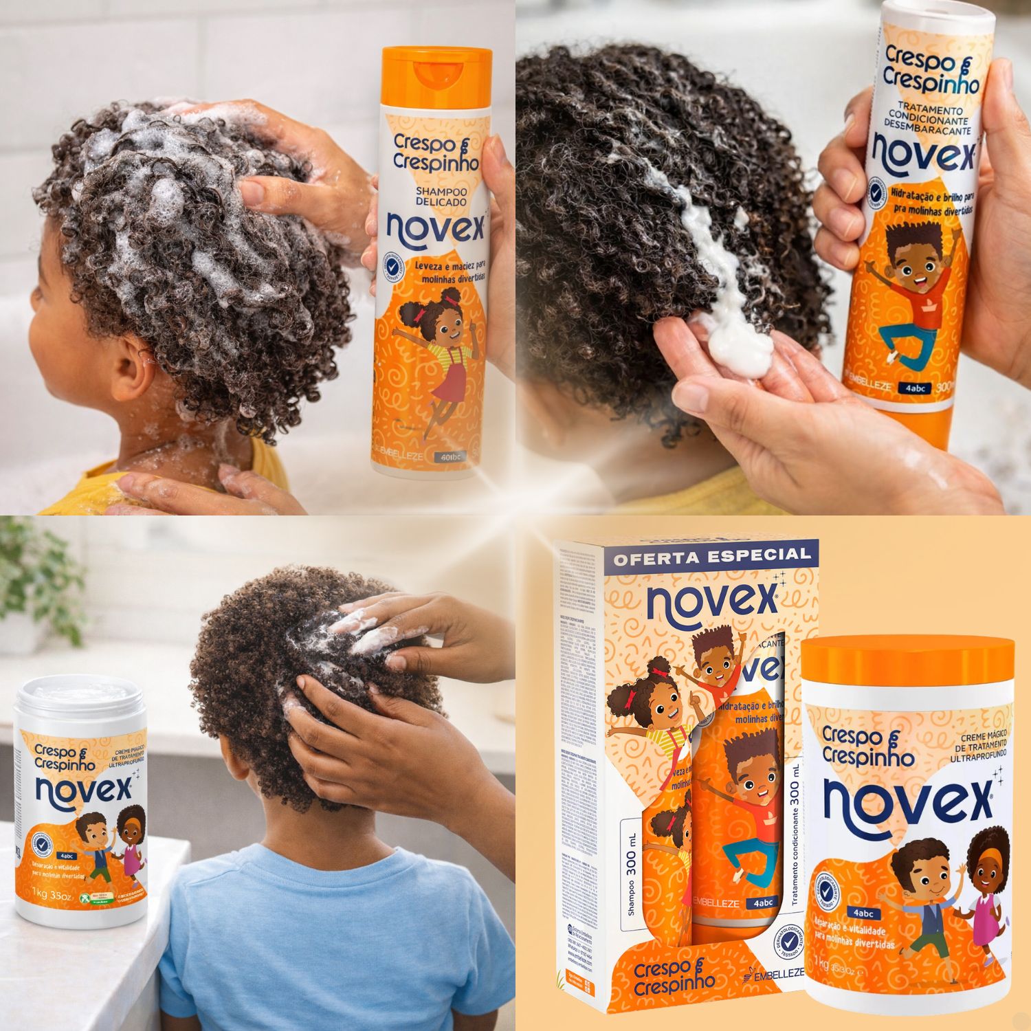 Kit Novex Crespo e Crespinho 4abc: Shampoo e Tratamento