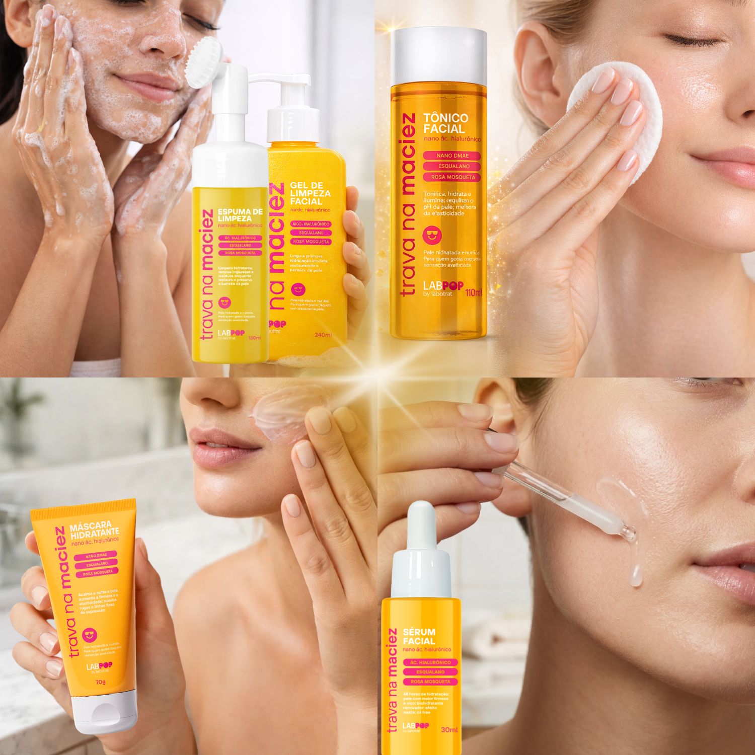 Kit LabPop by Labotrat Trava na Maciez: Espuma, Gel de Limpeza