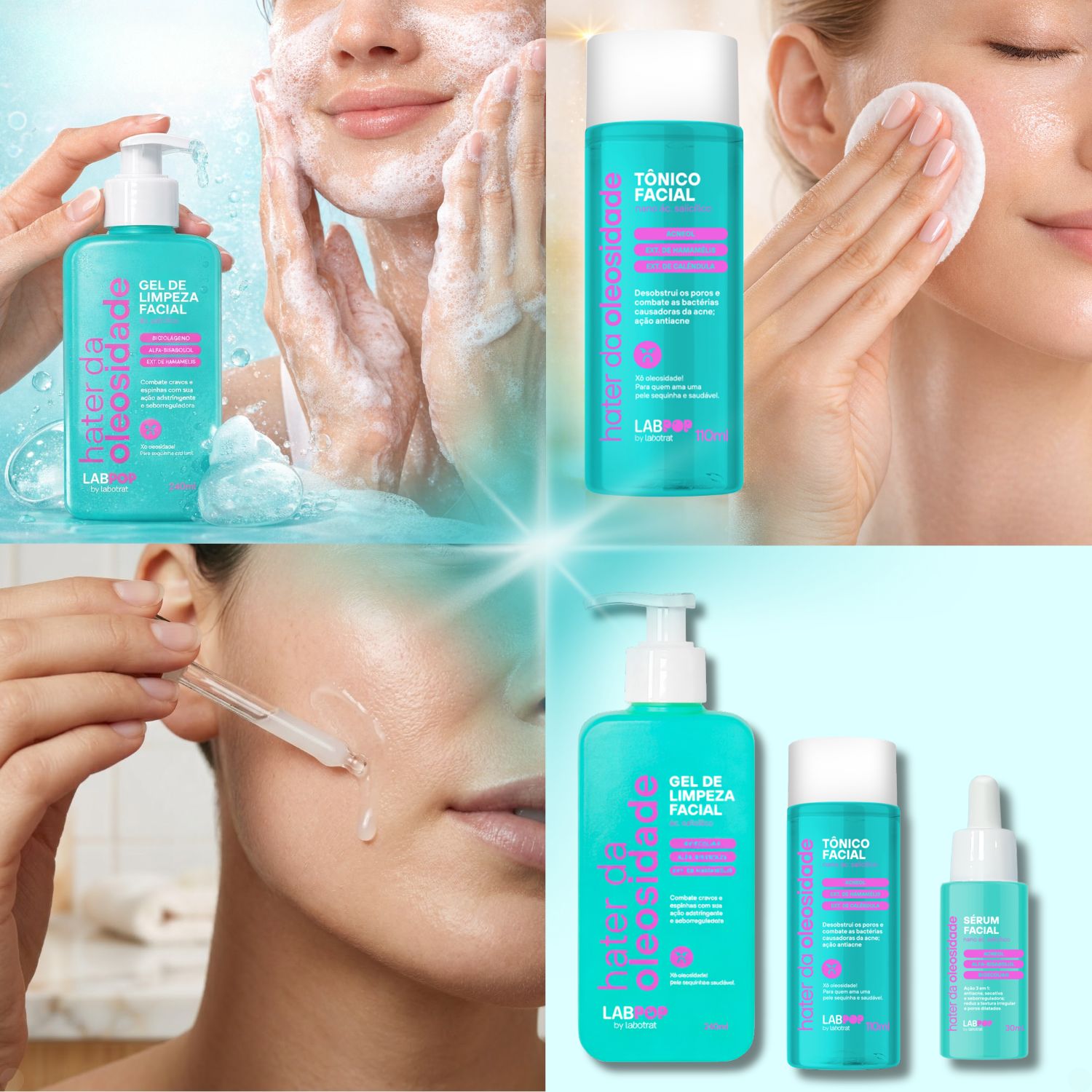 Kit LabPop by Labotrat Hater da Oleosidade: Gel de Limpeza, Tônico