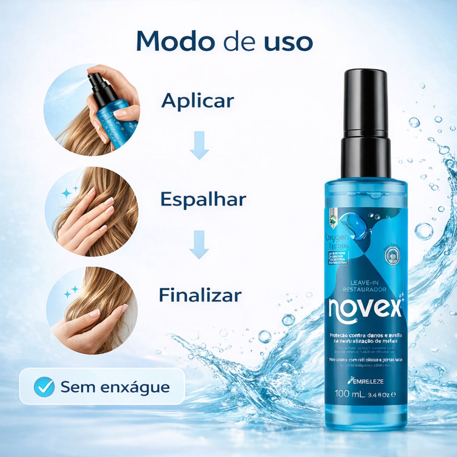 Leave-in Restaurador Novex Oxygen Therapy 100ml - Teruya