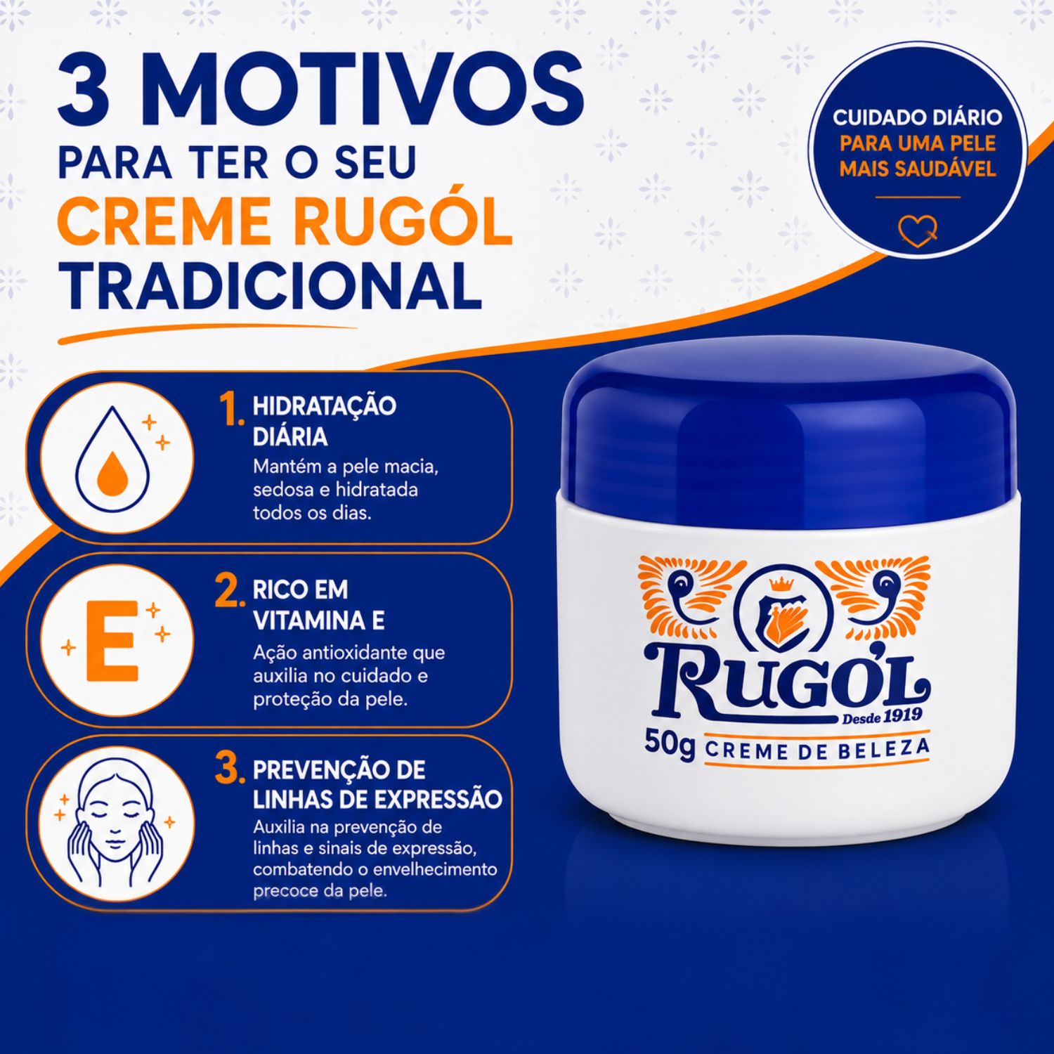 Creme de Beleza Rugol Tradicional 50g - Teruya - Cosméticos e