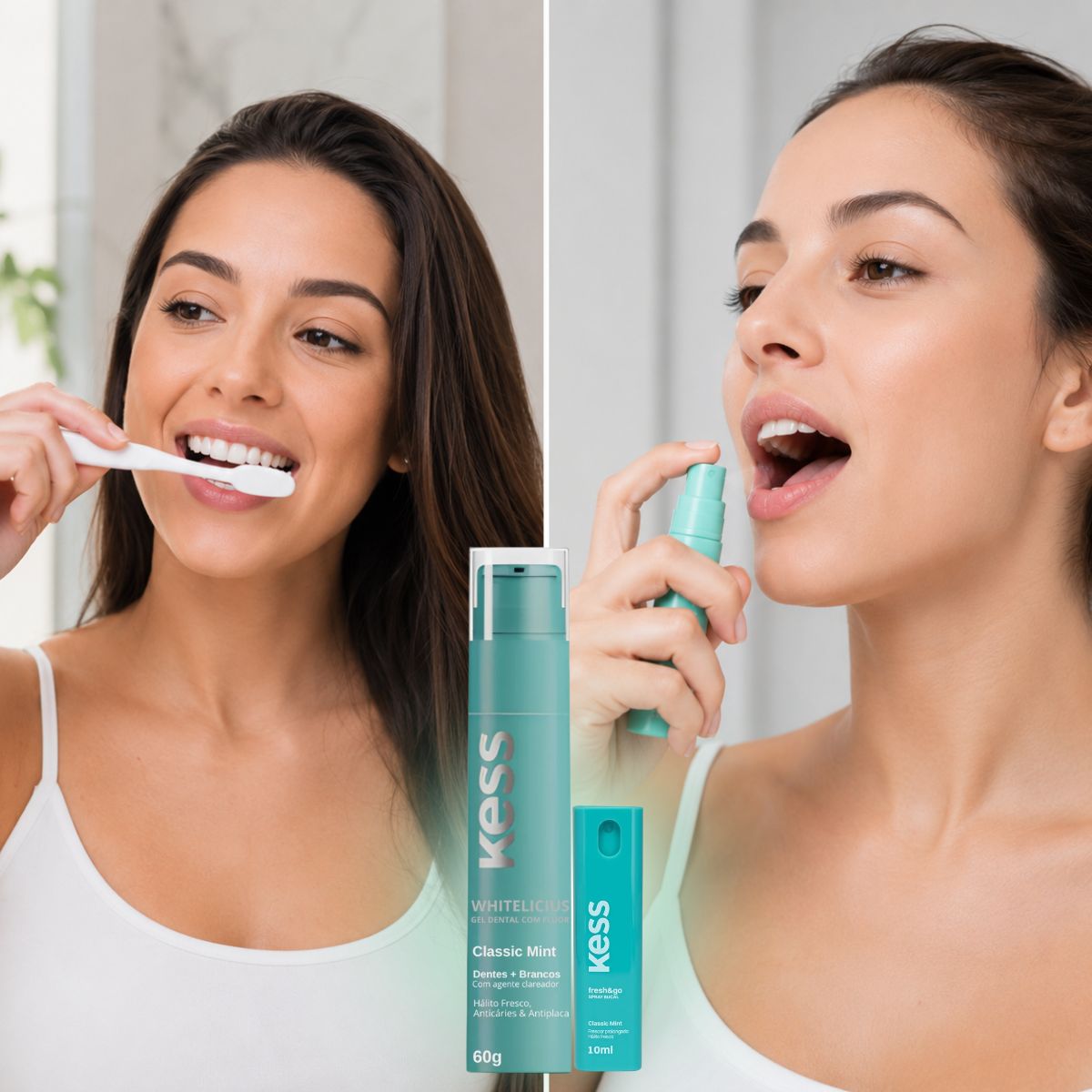 Kit Kess Higiene Bucal Classic Mint: Gel Dental 60g e Spray Bucal