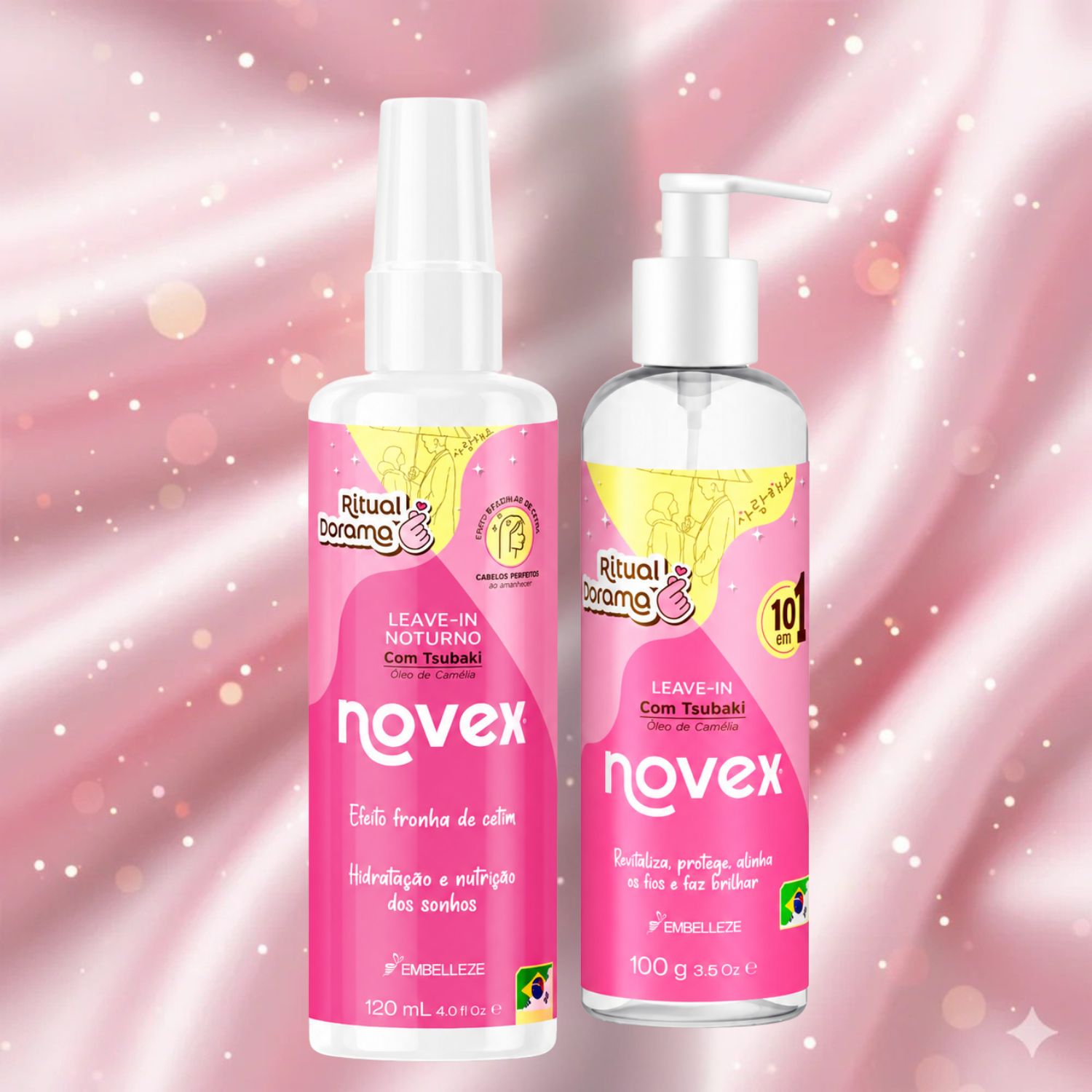 Kit Novex Ritual Dorama: Leave-In Noturno 120ml e Leave-In 10 Em1