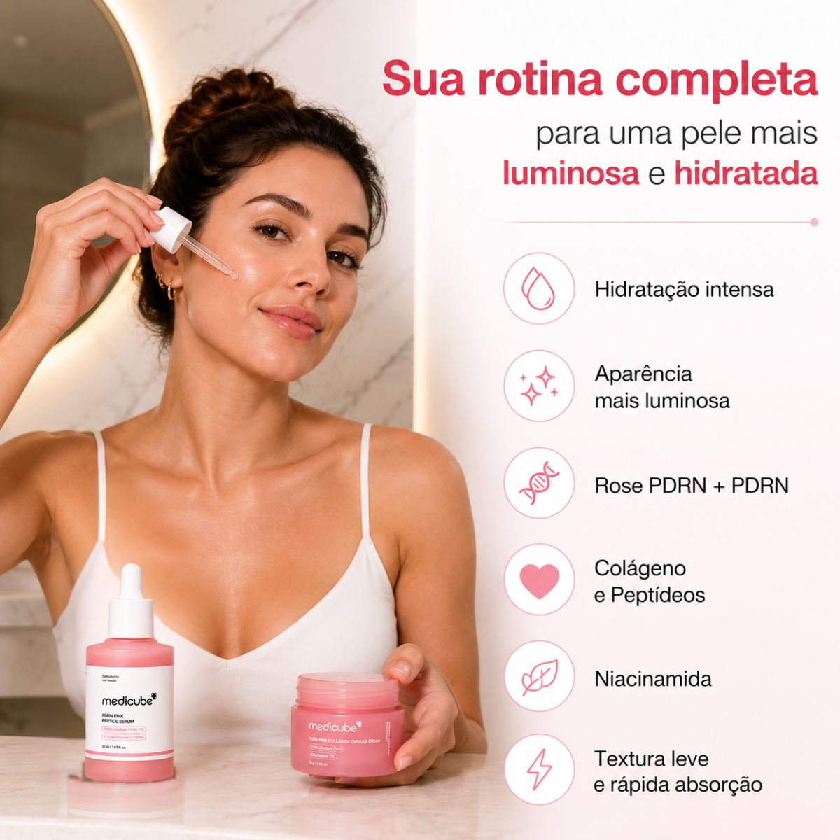Kit Medicube Pdrn Pink: Sérum Facial e Creme Facial Encapsulado