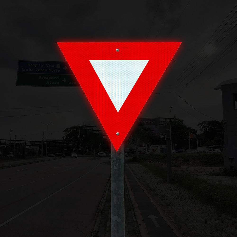 Placa dê a preferência R-2 - Sinal Center - Empresa de Sinalização