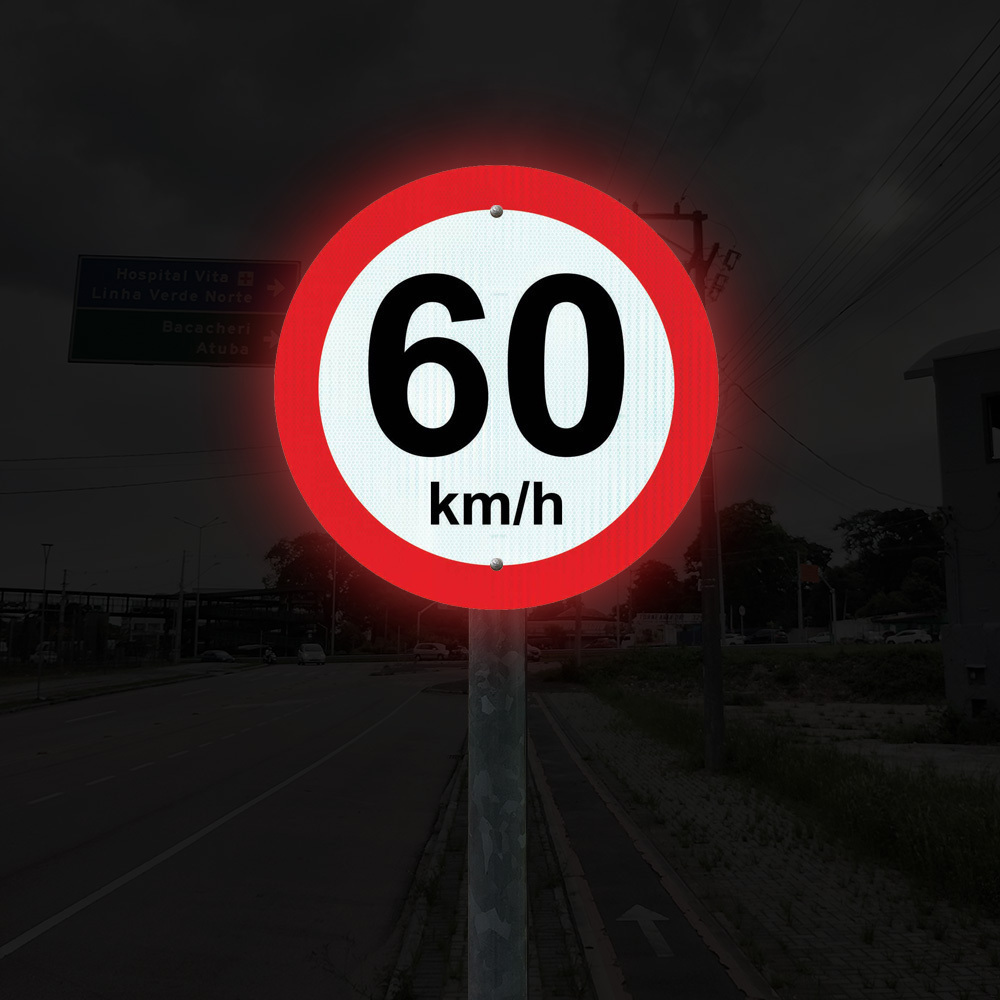 Placa de velocidade máxima permitida 60 km/h R-19 - Sinal Center ...