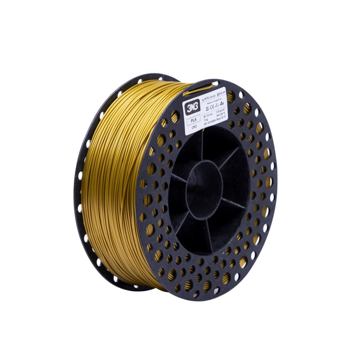 Filamento PLA 3N3 1.75mm 1KG Ouro - DOCTOR 3D