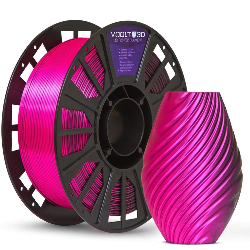 Filamento Voolt PLA Duo Color Shadow Rosa e Preto V-Silk 1kg - DOCTOR 3D
