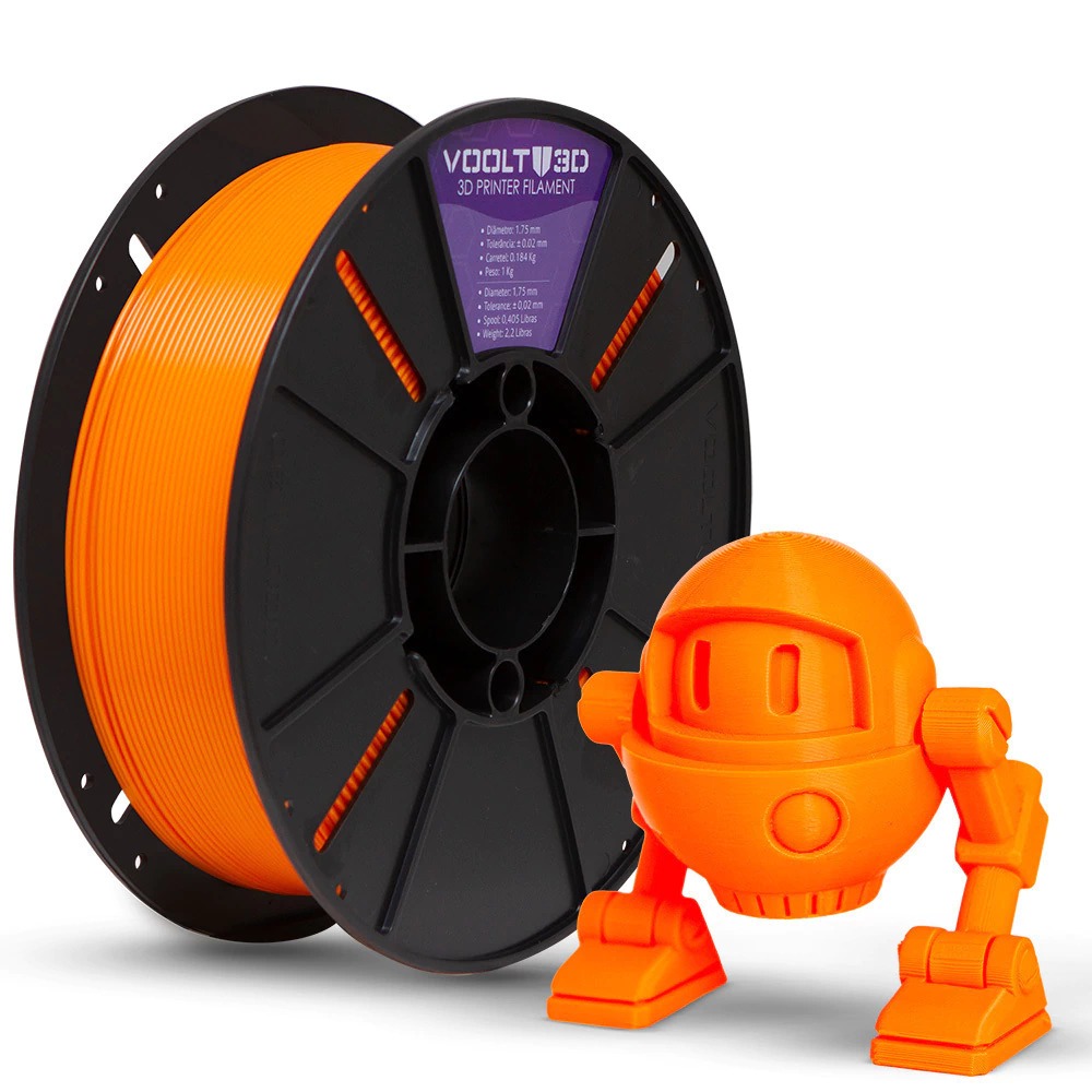Filamento Voolt PLA Laranja 1kg - DOCTOR 3D