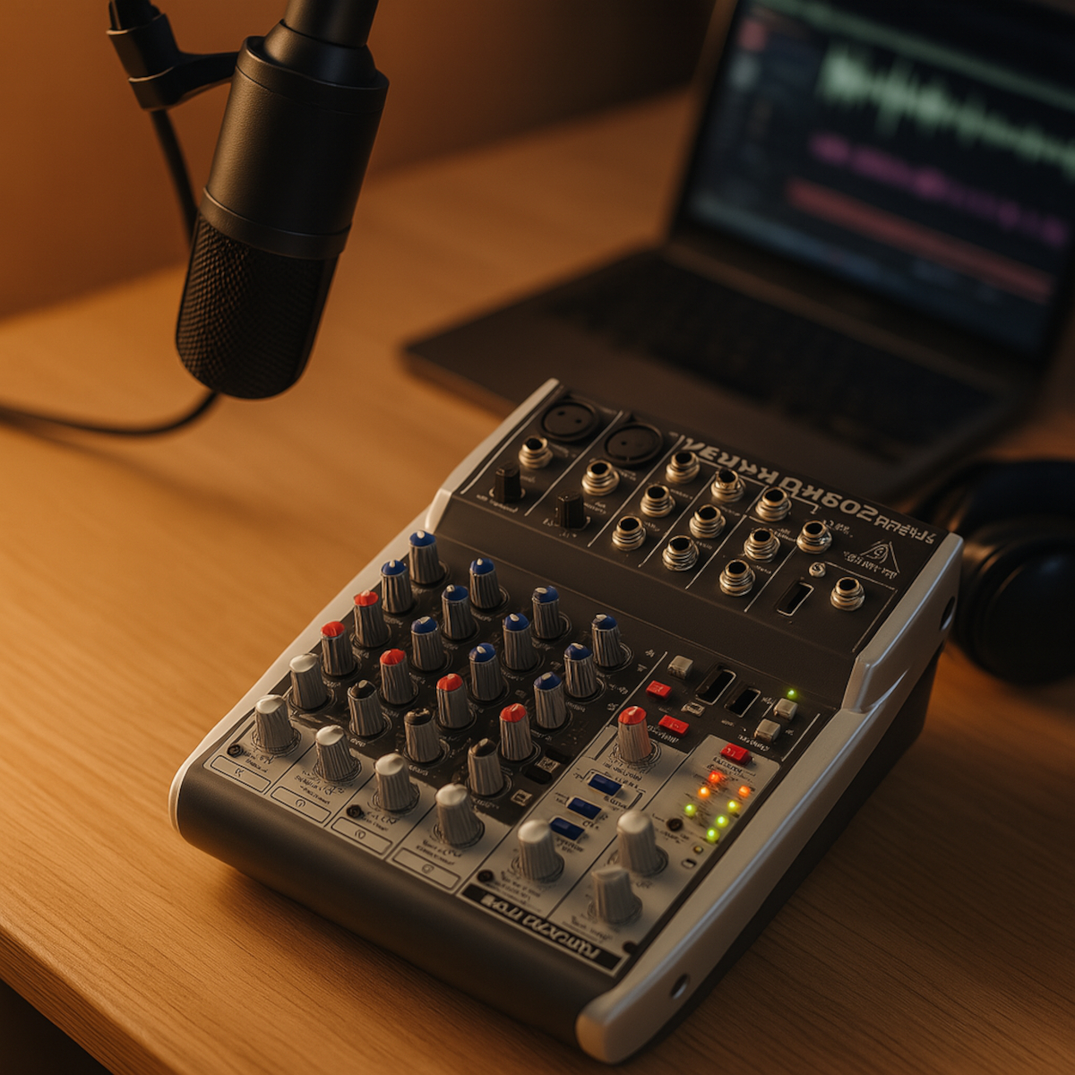 Behringer XENYX QX602MP3 6-Input Mixer com MP3 & FX – Preto