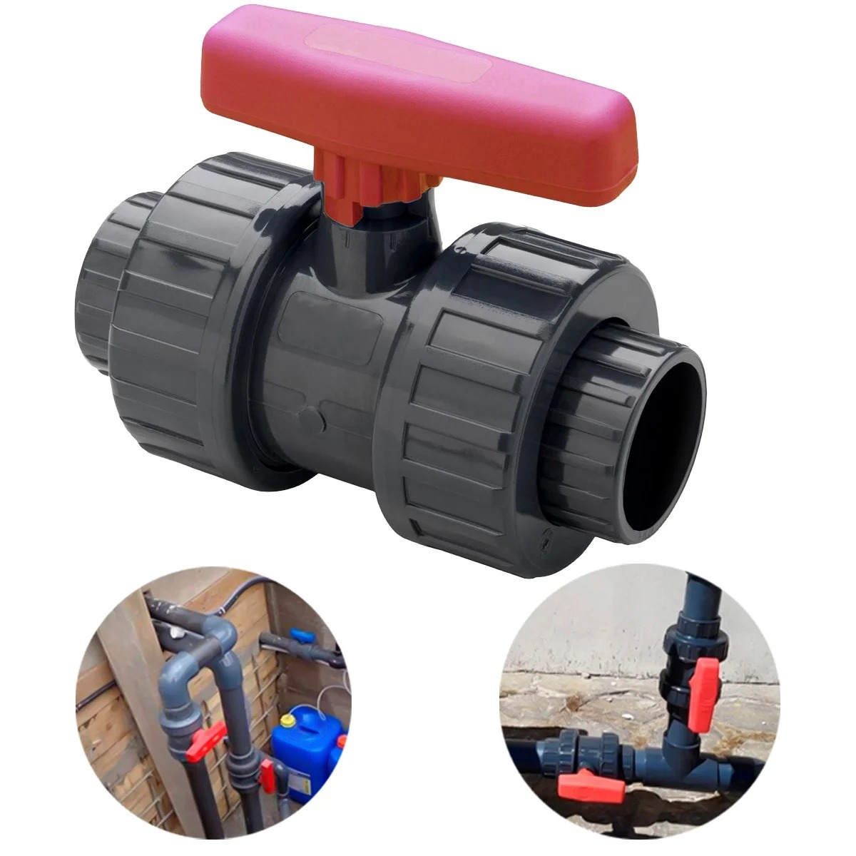 Válvula de Esfera PVC-U SCH80 1 1/2” Dupla União F/F Solda - Aqua ...