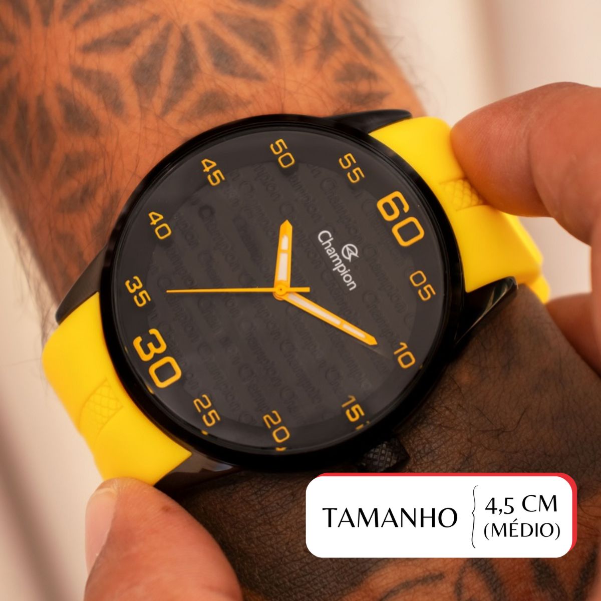 Relógio de Pulso Masculino Esportivo Champion Amarelo Barato CH30206Y ...