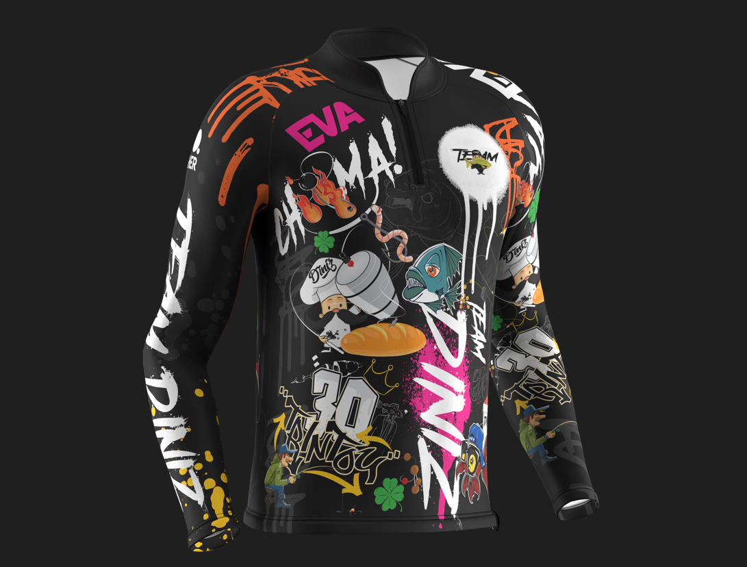 Camiseta #TEAMDINIZ PRIMEIRA EDIÇÃO COLORIDA - Diniz Pesca