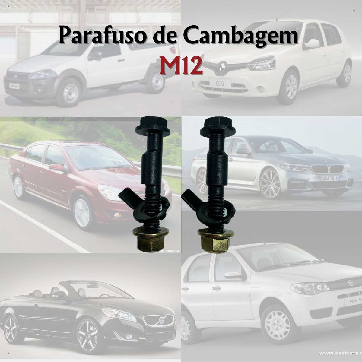 Parafuso De Cambagem M12 Kit Com 20 Pçs - Rpkar Equip. Automotivos