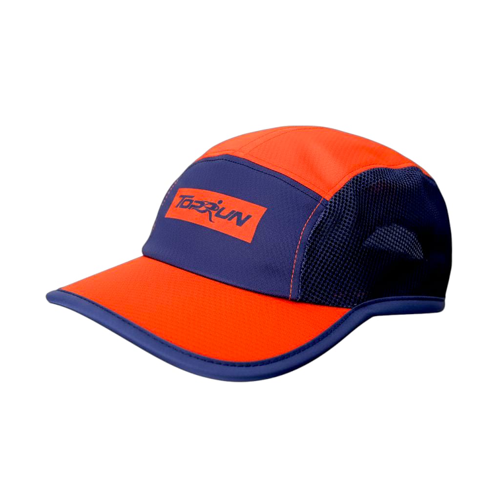 Boné Five Panel - Aba Reta Marinho e Laranja - Atacado Top Run Oficial