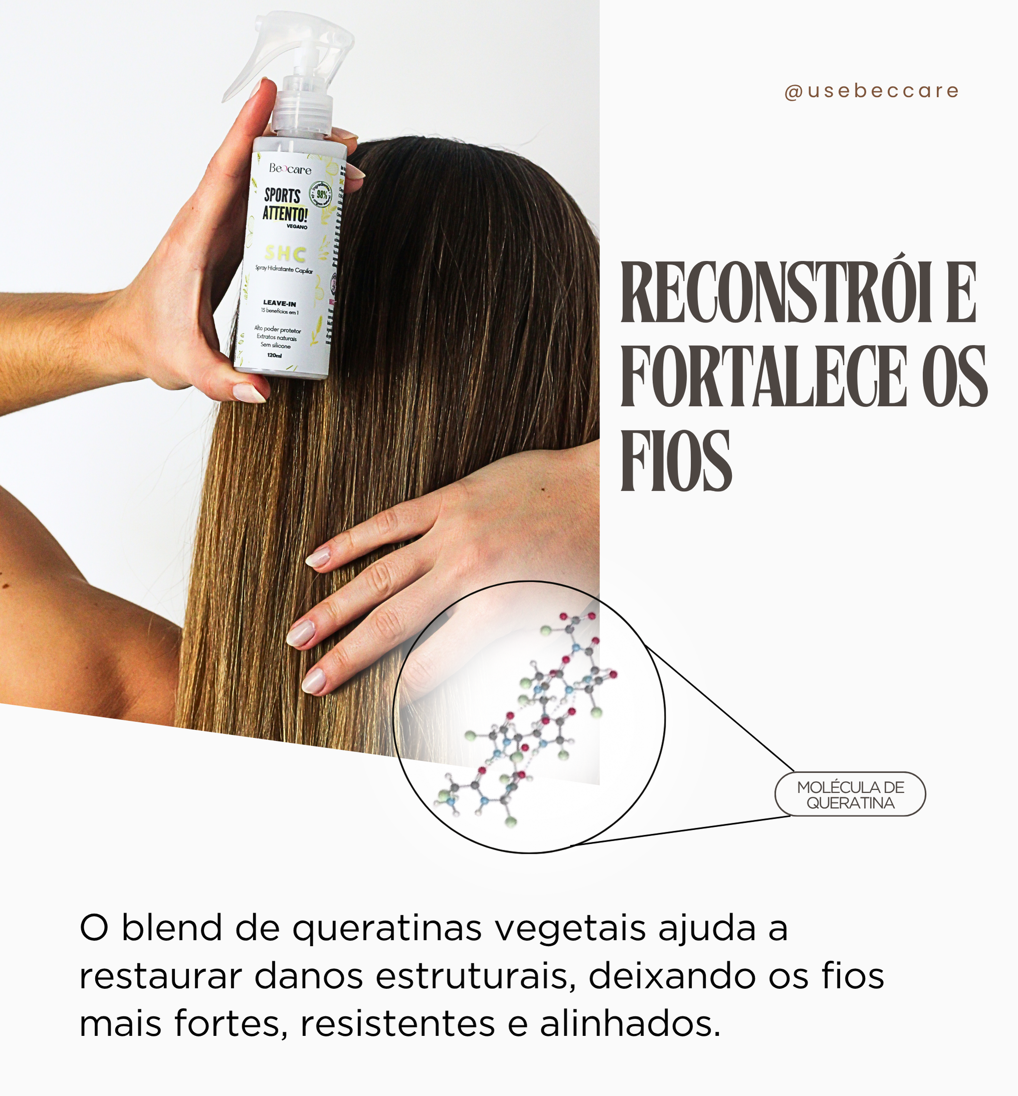 Leave-in Spray Hidratante Capilar Beccare com Proteção Solar