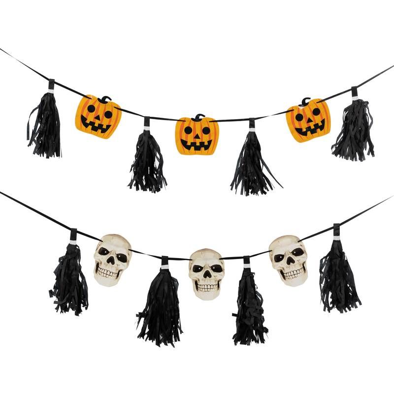 Enfeite Halloween Pompons 3,00 Metros - Silver Plastic Halloween ...