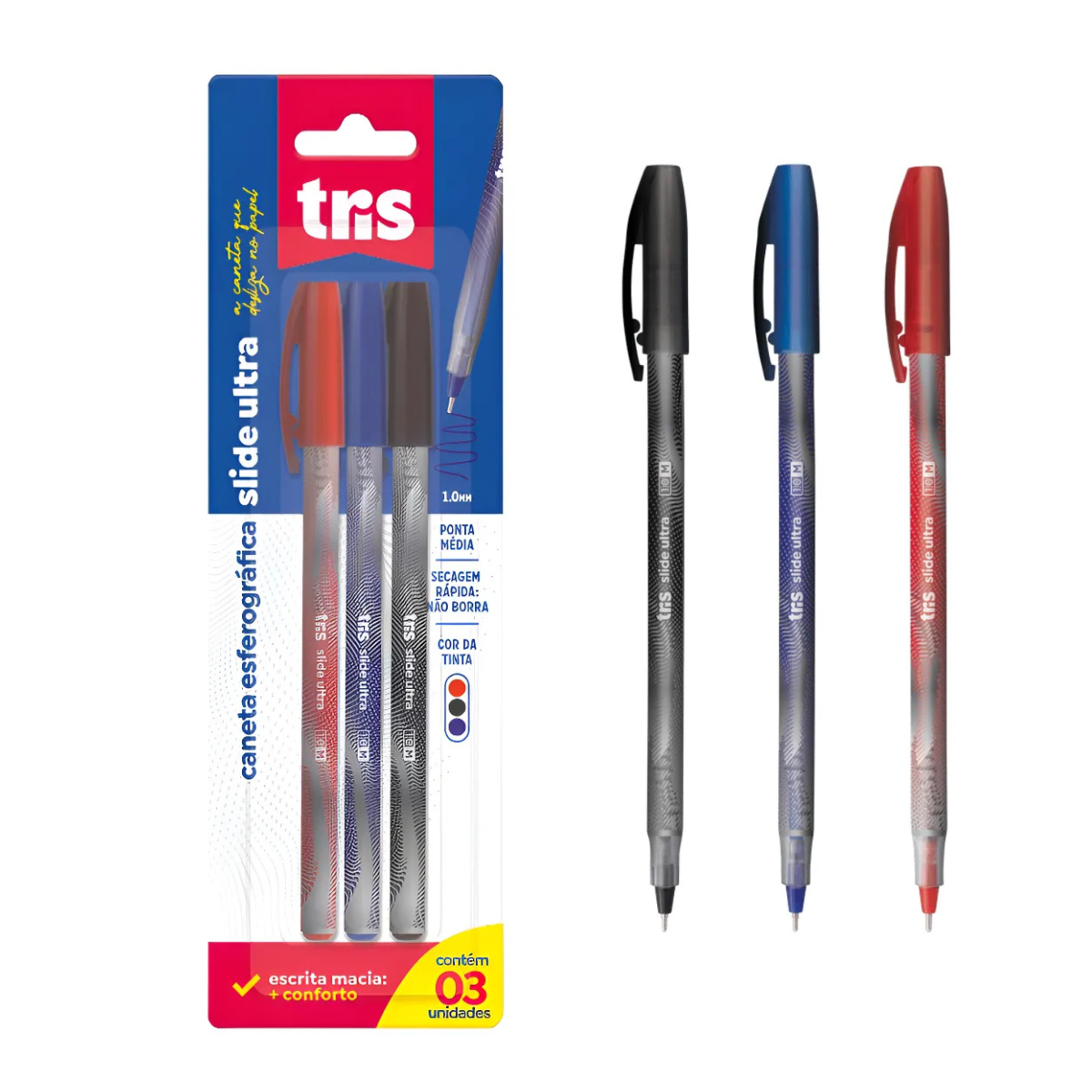 CANETA ESF. SLIDE ULTRA 3UN CT - TRIS 603445
