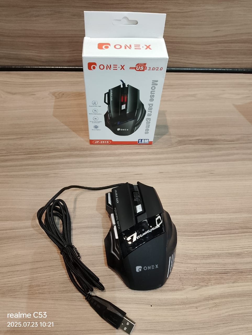 MOUSE GAMER COM FIO DOUBLE CLICK USB 3.0 1.8M 6000 DPI ONEX JP-2515 ...