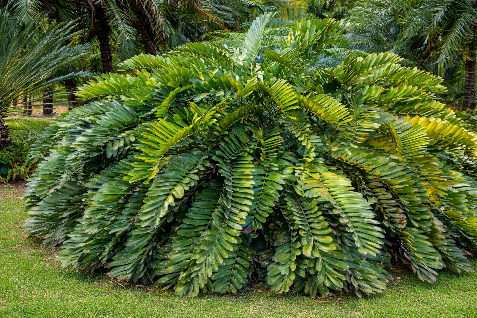 塊根植物・コーデックス Zamia furfuracea var. variegata ZAMIA (Zamia furfuracea) - Muda com até 80 cm - Rebrotar Plantas