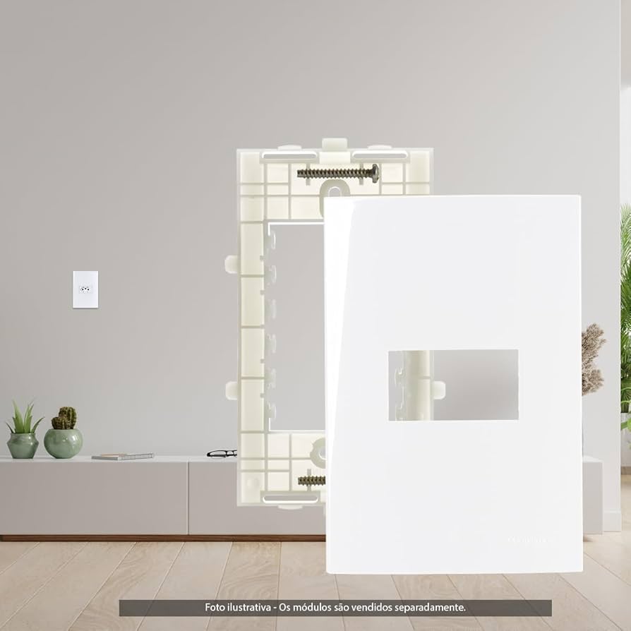 PLACA MARGIRIUS SLEEK 4X2 1 MÓDULO C/S PA016026 BRANCO 673161 - Center ...