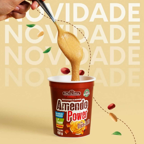 Pasta De Amendoim Integral Doce De Leite Dacolônia Amendo Power Pote ...