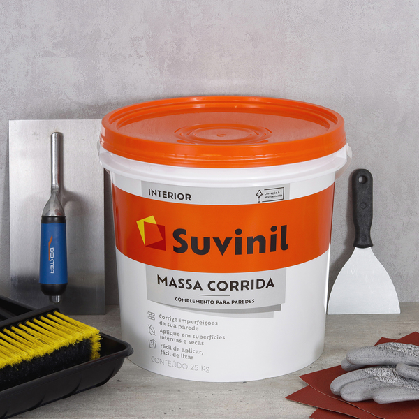 Massa Corrida Complemento para Paredes Branca Balde 25kg Suvinil - DK ...
